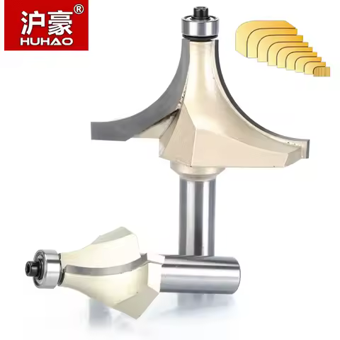 HUHAO 1pcs Round-Over Router Bits for wood Woodworking Tool 2 flute endmill with bearing milling cut