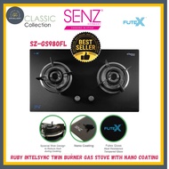 SENZ RUBY intelSync Twin Burner Gas Stove with Nano Coating SZ-GS980FL