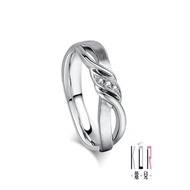 愛的連結 鑽石白鋼戒指 男戒