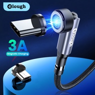 Elough 540 Degree Rotate 3A Fast Magnetic Charging Cable Micro USB Type C Charger Cable in Red Gray 