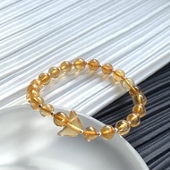 天然黃水晶元寶 招財 黃水晶手鍊 手串 925銀手鍊 送禮 開運