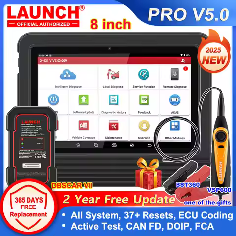 Newest Launch X431 PRO V5.0 CAN FD All System Car Diagnostic Tools ECU Online Coding Bi-diretional C