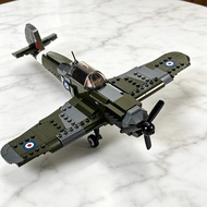 【Ready Stock】Spitfire Jet Military Army Fighter Building Bricks Set with 1 Figure 290 Pieces Air-For