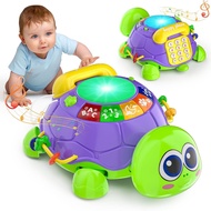 Baby Toys 6-12 Months, Musical Turtle Crawling Tummy Time Development Light up Infant Toys 12-18 Mon