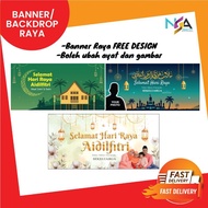 Banner Selamat Hari Raya Aidilfitri Backdrop Gambar Majlis Rumah Terbuka