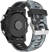 GANYUU 26mm Replacement Watch Strap For Garmin Fenix 5X Watch Band Sport Silicone Watchband For Garmin Fenix3 3HR (Color : Black camouflage)