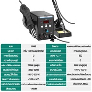 YIHUA 852Dเครื่องเป่าลมร้อน สถานีกำจัดอากาศร้อนสถานีบัดกรีจอแสดงผลดิจิตอลคู่อิสระไฟฟ้า + หัวแร้งบัดก