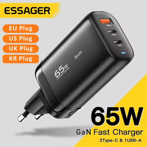 Essager 65W GaN USB Type C Charger For Laptop PPS 45W 25W Fast Charge For Samsung Xiaomi Realme mobi