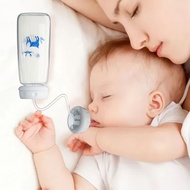 LEMONTRE Hands-Free Baby Bottle, Normal-Neck with Straw Brush Feeding Bottle Set,  8oz/240ml Self-Fe