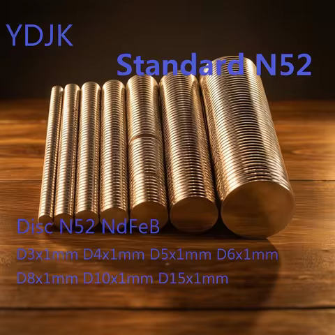 10 50PCS/LOT Disc Standard N52 NdFeB Magnet 3*1 4*1 5*1 6*1 8*1 10*1 Strong Thin Permanent Magnets 3