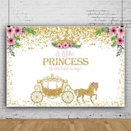 Baocicco 7x5ft Backdrop for A Little Princess is on Her Way Photography Background Golden Carriage G