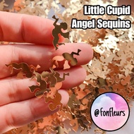 Fonfleurs Little Angel Shiny Sequins Gold Bling Fimo Slime Add-ons Sprinkles Nail Art Craft Decorati