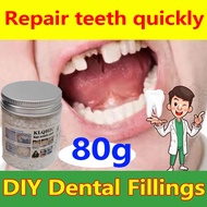 Temporary Tooth Repair 80g kit FalseTeeth Solid Glue Denture Adhesive Glue 100% hardness repair teet