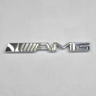 Logo Emblem for Grill AMG Writing Chrome Color