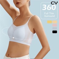 Ultra-Thin Woman Top Bra Sexy Push Up Bra Seamless Ice Silk Underwear Women Unwired Ring Sleep Lingerie Fitness Sports Bralette Invisible