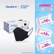 [3D สีดำ 50 ชิ้น แบบกล่อง] Double A Care หน้ากากอนามัยทางการแพทย์ V-SHAPE Smart Fit