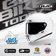 HJC V10 Pearl White Retro Helmet | Vintage Full Face | ECE 22.06 | Lightweight | Bluetooth Friendly