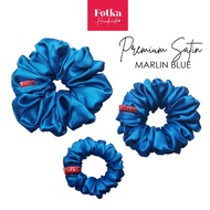 MARLIN BLUE PREMIUM SATIN SCRUNCHIE/GETAH RAMBUT