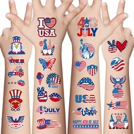 4th of July Temporary Tattoos - 80 Pcs Independence Day American Flag Red White and Blue Tattoos for