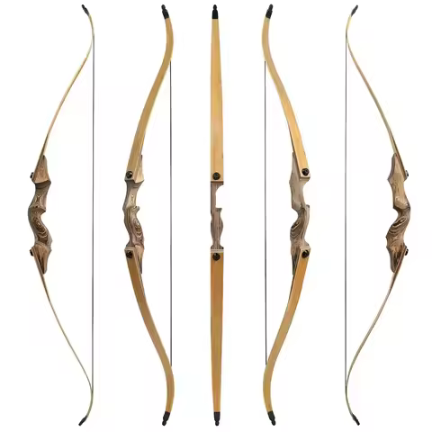BLACK HUNTER 60'' Recurve Bow 25-60lbs Right/Left Hand Bow Tech Wood Traditional Bow Wooden Split Ar