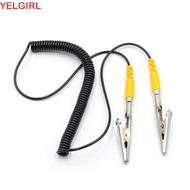 WGLAWL Anti-Static ESD Grounding Cable, 2mm Black Coiled Cord, Freedom From Tangles Polyurethane Mal