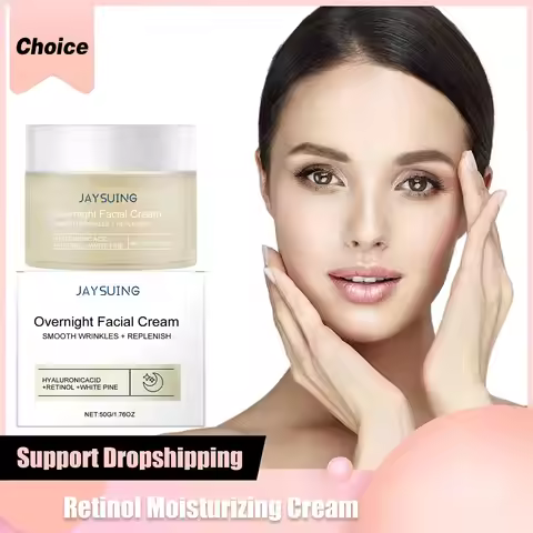 Jaysuing Face Night Cream Hyaluronic Acid Retinol Moisturizer Anti Aging Skincare Brightening Restor