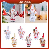 [LovoskiacMY] Santa Claus Christmas Figurines Standing Santa Figure Indoor Outdoor Xmas Collectible 