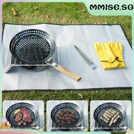[mmise.sg] BBQ Grill Skillet Pan Folding Barbecue Plate Ultralight Outdoor Camping Supplies