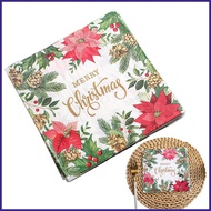 Printed Paper Napkins Christmas Square Dinner Paper Napkins 33x33cm/12.99x12.99 Inches Christmas Han