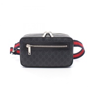 【二手】Gucci GUCCI 腰包/斜背包 GG Supreme 腰包 792094 黑色 PVC 塗層帆布皮革 GG 黑色腰包 男士