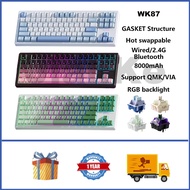 WEIKAV WK87 Wireless Mechanical Keyboard 75% Hot swappable RGB GASKET Custom Gaming Keyboard Support