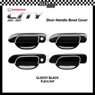 Honda City 2003 - 2007 Door Handle Bowl Cover Trim Carbon Chrome Black Garnish Accessories Bodykit 2