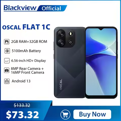 Blackview OSCAL FLAT 1C Mobile Phone Android 13, 2GB 32GB Cheap 6.65'' Smartphone, 4700mAh Battery C