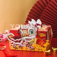 (5pcs) Cake Box/Cake Box/CNY Chinese New Year Cake Box-Barongsai 20x20x11cm