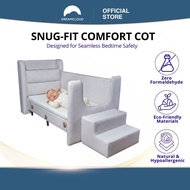 DreamCloud Snug-Fit Comfort Cot Kids Bed | Montessori Floor Bed | Toddler Safety Bed with Steps