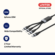 Unitek 3-in-1 USB-C to Lightning/ USB-C/ Micro USB Multi Charging Cable Black C14101BK