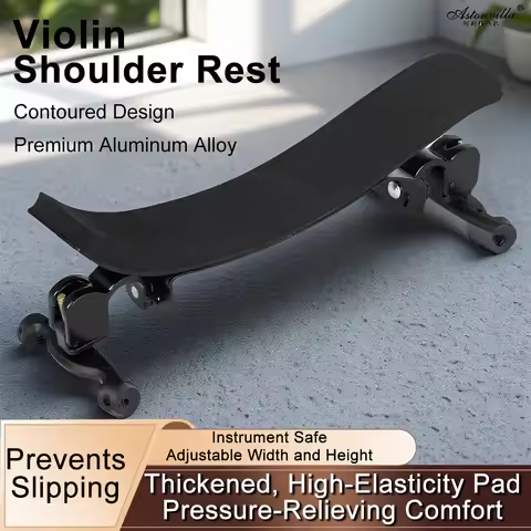 Astonvilla 4/4 Violin Shoulder Rest Aluminium Alloy Support Plate Shoulder Rest Adjustable Violin Be
