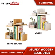 FACTORY BORONG Sturdy Wooden Table Top Book Rack Book Shelf Table Organizer Rak Buku - D4383