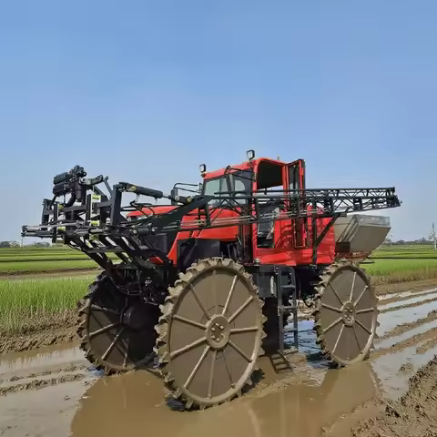 Paddy Field Self Propelled Boom Sprayer High Clearance Agriculture Machine Dual Liquid Fertilizer Ta