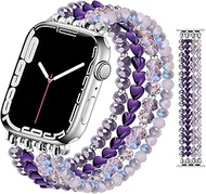 JR.DM Beaded Bracelet Women Compatible with Apple Watch 38mm 40mm 41mm 42mm 44mm 45mm, Stretch Handm