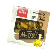 罐頭食品 BANGA Smoked Mussels in Oil 120G #17402832 煙燻油浸青口100% PREMIUM QUALITY#新舊包裝隨機發貨