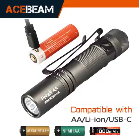 ACEBEAM High CRI EDC Flashlight Pokelit AA Rechargeable LED Flashlights Wide Voltage Mini Torch For 