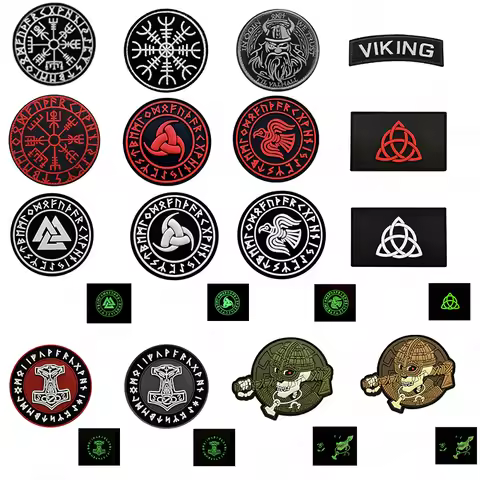 Tactical Viking Wolf Patches In Odin We Trust Stripes stickers VALHALLA Admit One Pirate Emblem Mili
