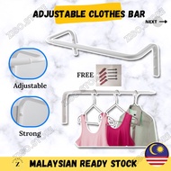 Besi Palang Penyangkut Penyidai Sangkut Pakaian Baju Dinding IKEA Wall Plug Adjustable Clothes Bar H