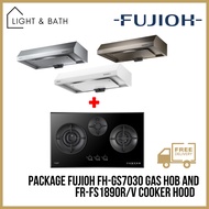 [BUNDLE] FUJIOH FH-GS7030 Gas Hob 85cm And FR-FS1890R/V Slim Cooker Hood 89cm