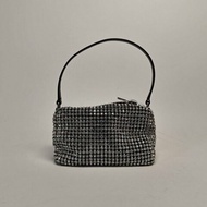 ALEXANDER WANG heiress水鑽手包晚宴包中號白鑽銀色水晶肩背包
