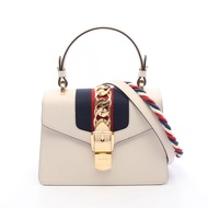 【二手】Gucci GUCCI 手提包 Sylvie Sherry 系列 2WAY 470270 白色/RED/海軍藍 皮革 Sylvie 迷你包 女士二手 A