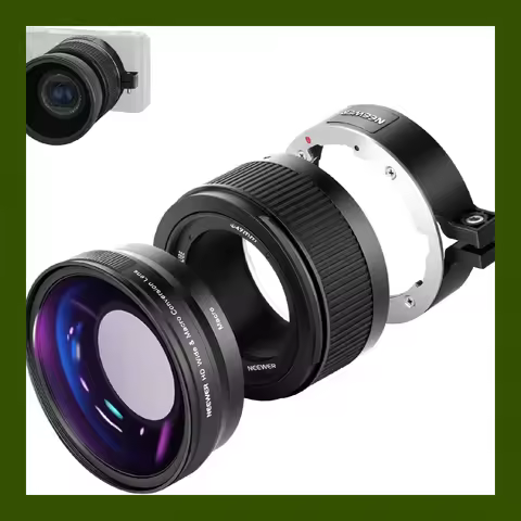 NEEWER 2 in 1 10x Macro Additional Lens and 18 mm HD Wide Angle for Sony ZV1 (Not compatible with ZV