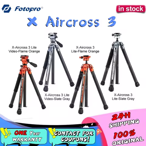 Fotopro X Aircross 3 Carbon Fiber Tripod Extendable Lightweight Portable Camera Bracket with Ball He