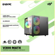◆ ✓ ♞EasyPC| YGT V300 MAtx Tempered Glass PC Case gaming| Black and White|
